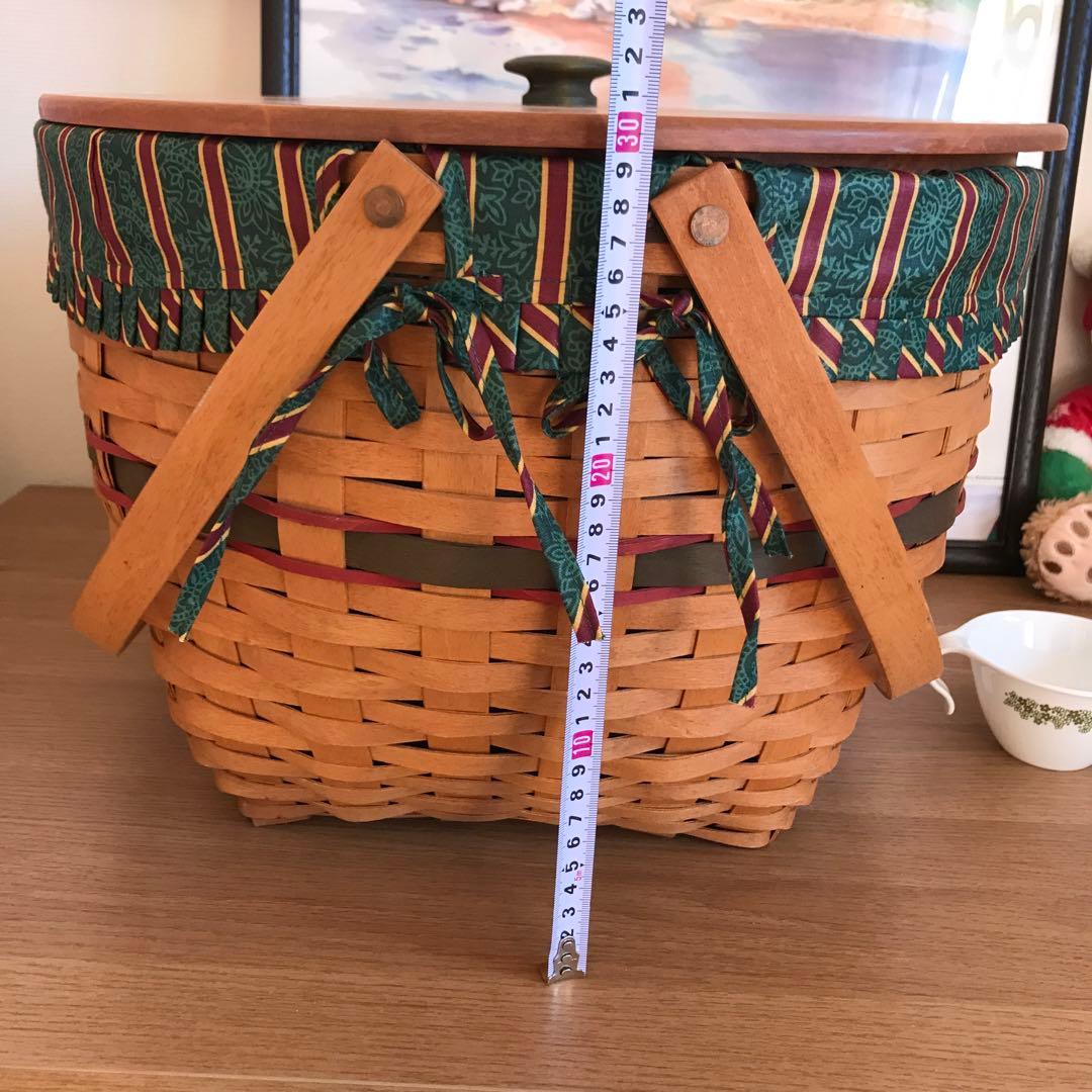 大きなかご　ロンガバーガー　レア　蓋付き　バスケット　アンティーク