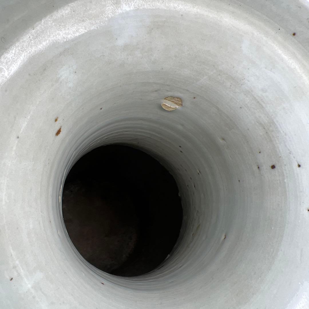 中国清時代　染付大文双耳　花瓶　高さ約42cm 東K8-0227②タルカニ