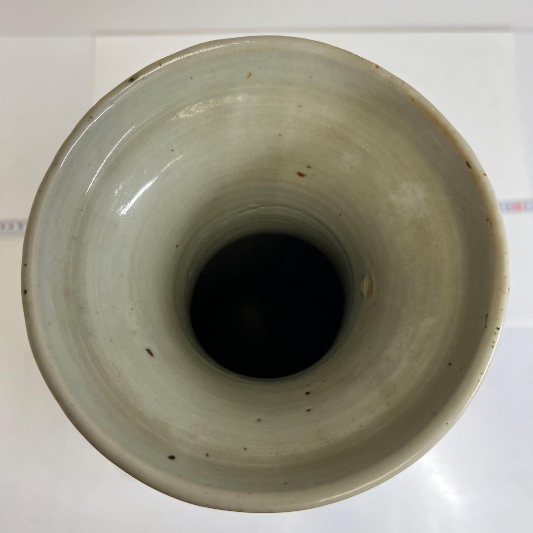 中国清時代　染付大文双耳　花瓶　高さ約42cm 東K8-0227②タルカニ