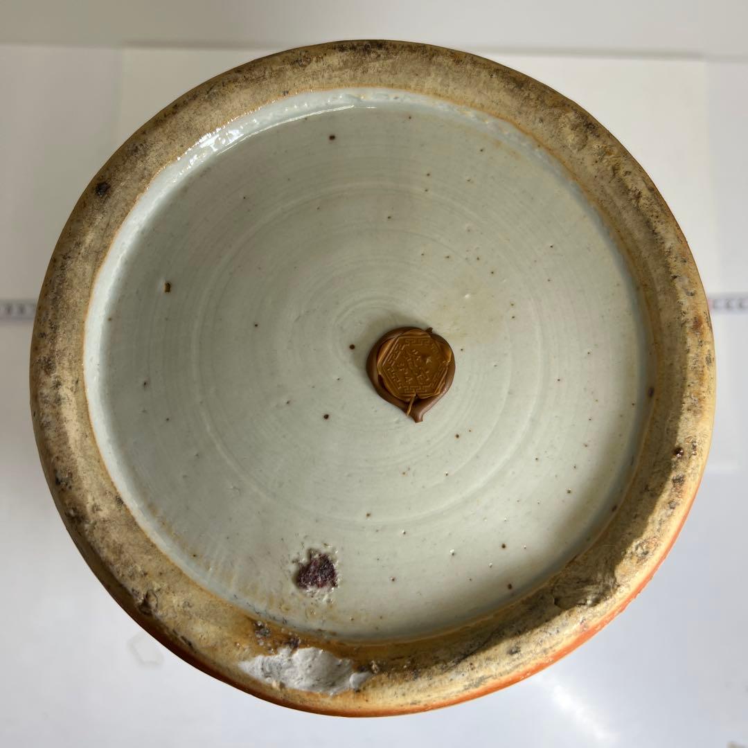 中国清時代　染付大文双耳　花瓶　高さ約42cm 東K8-0227②タルカニ