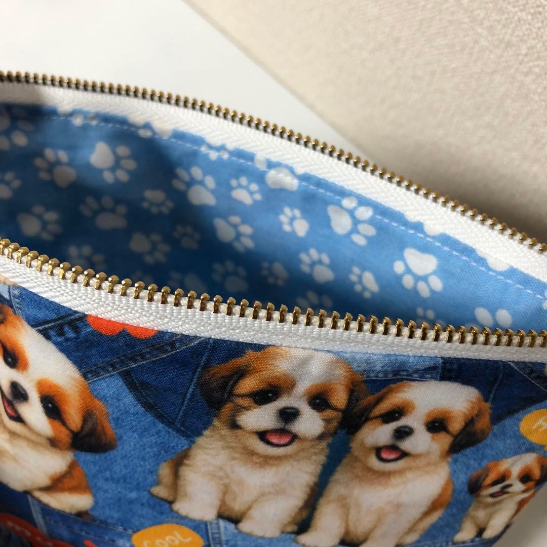 20cmポーチ　シーズー　マチあり