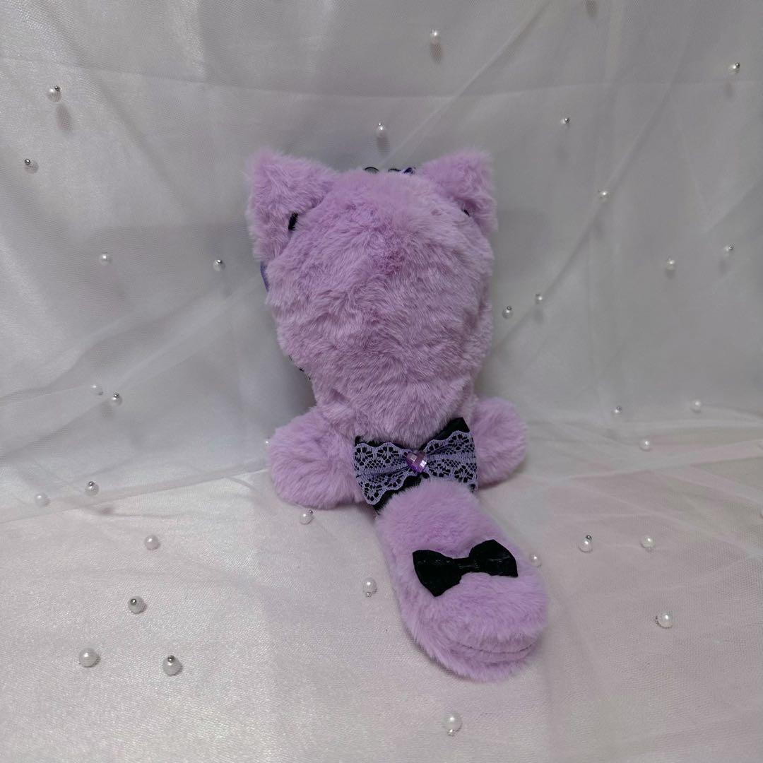 ぬい服 10~13cm おすわり ネコ 猫耳 紫 黒