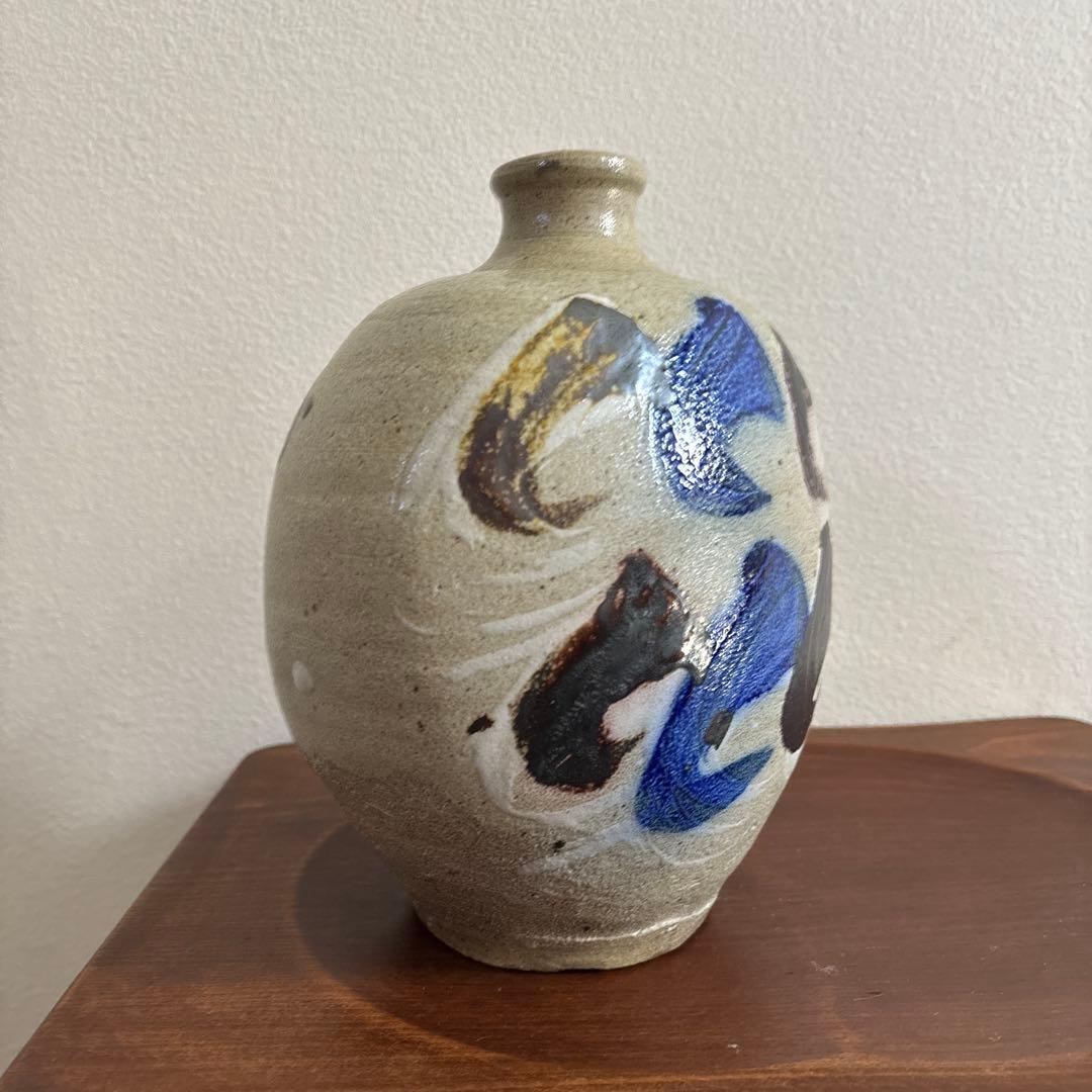 塩釉色差扁壺 濱田門窯 濱田晋作　濱田庄司　益子　民藝