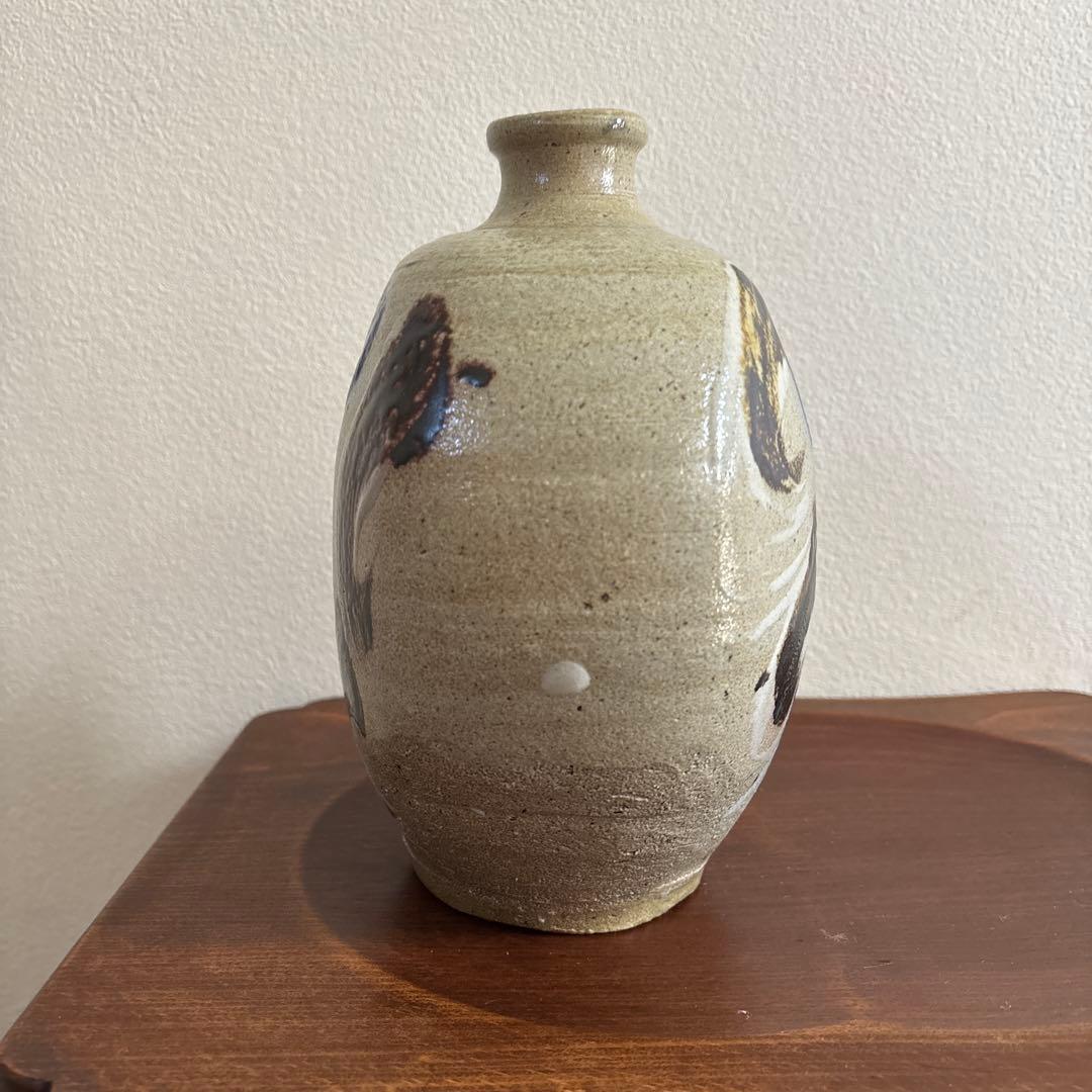 塩釉色差扁壺 濱田門窯 濱田晋作　濱田庄司　益子　民藝