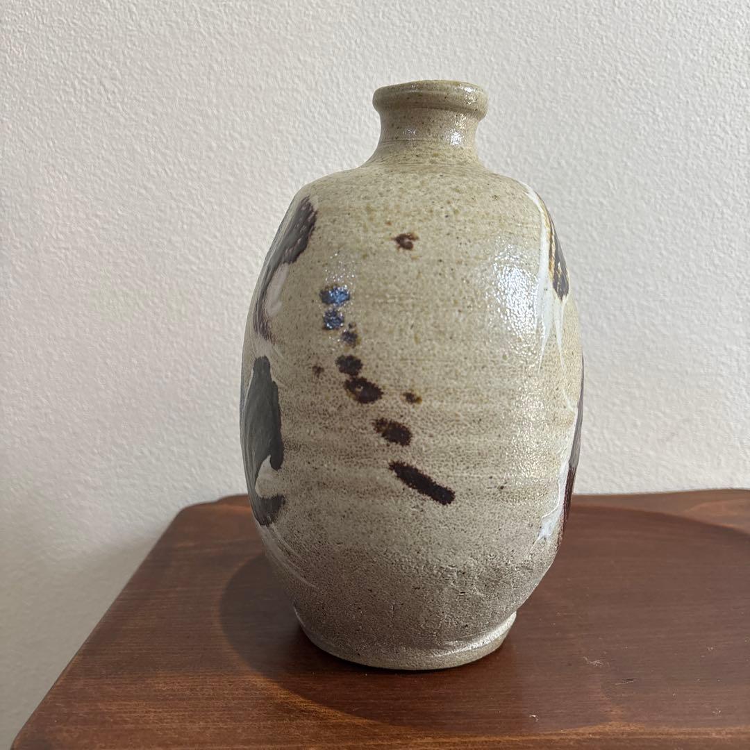 塩釉色差扁壺 濱田門窯 濱田晋作　濱田庄司　益子　民藝