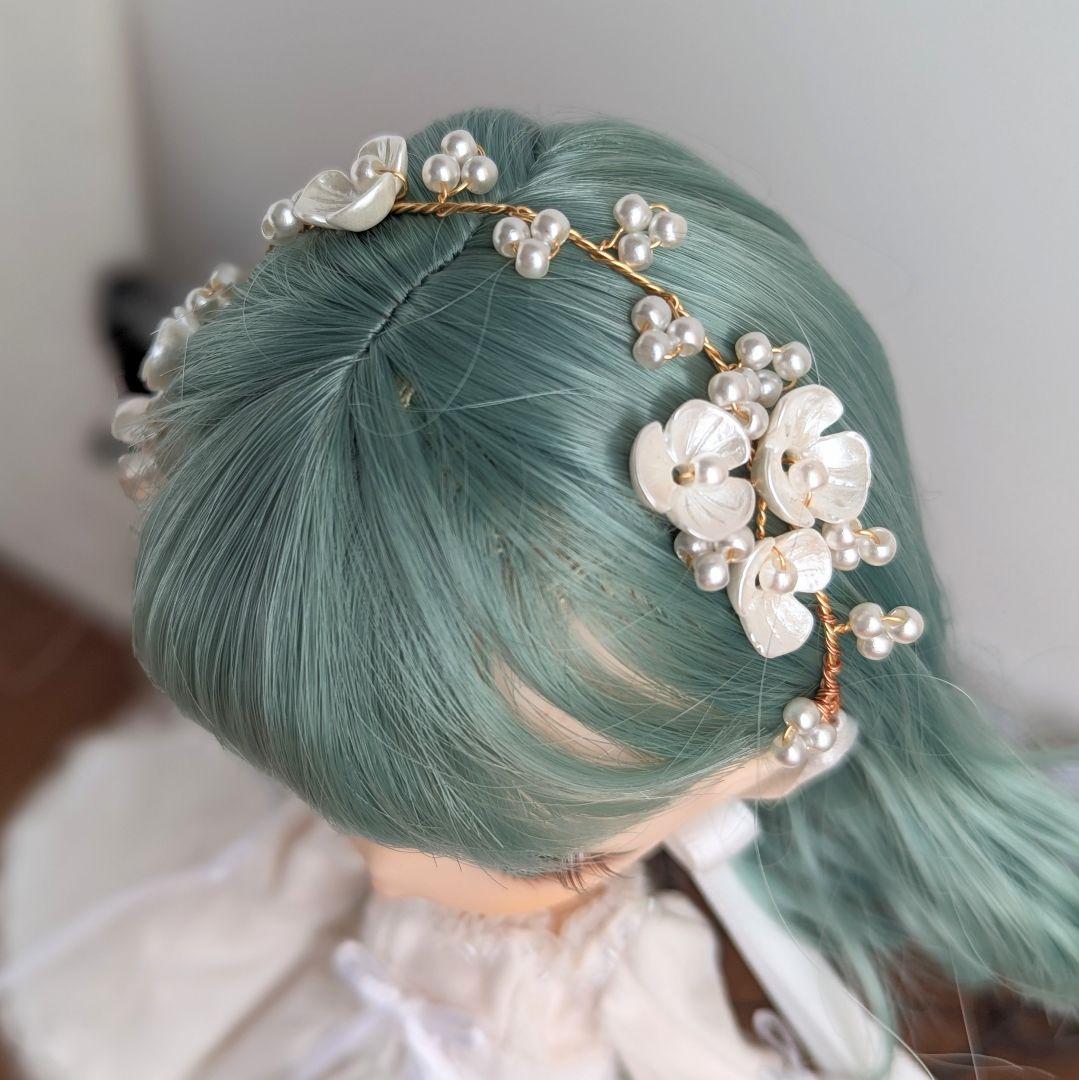 1569※ハルモニアブルームアウトフィット※白のチュールのクラシカル姫袖ドレス