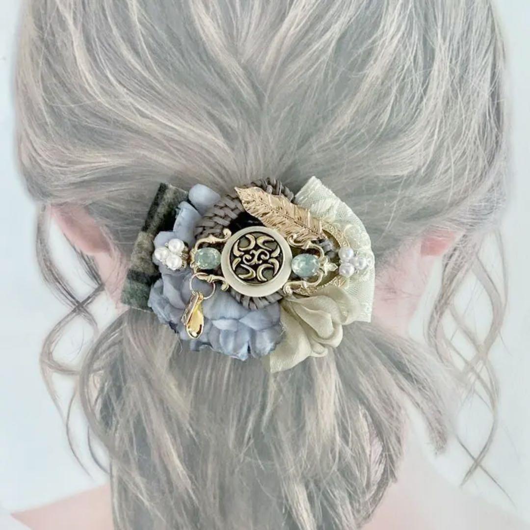 no.100 ハンドメイド✩.*˚アースカラーのハンサムヘアアクセサリー✩.*˚