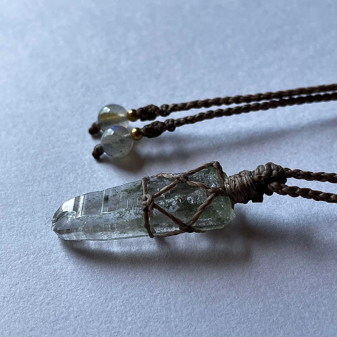 ヒマラヤ水晶 ガネッシュヒマール ＊ マクラメペンダント ネックレス 35