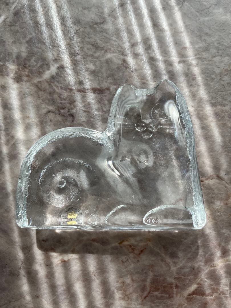  Krona リサ・ラーソン　クリスタルガラス製　猫