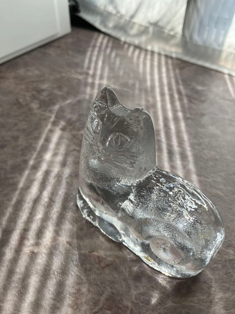  Krona リサ・ラーソン　クリスタルガラス製　猫