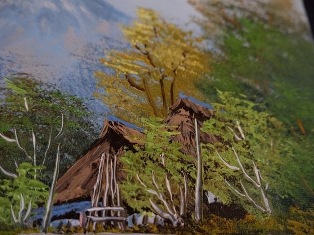 真作保証　佐合政　「有明山」　油絵　F４