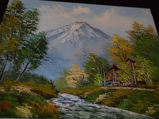 真作保証　佐合政　「有明山」　油絵　F４