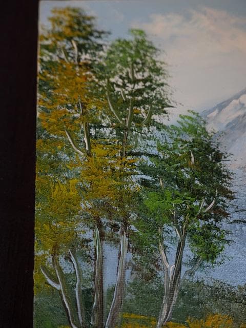 真作保証　佐合政　「有明山」　油絵　F４