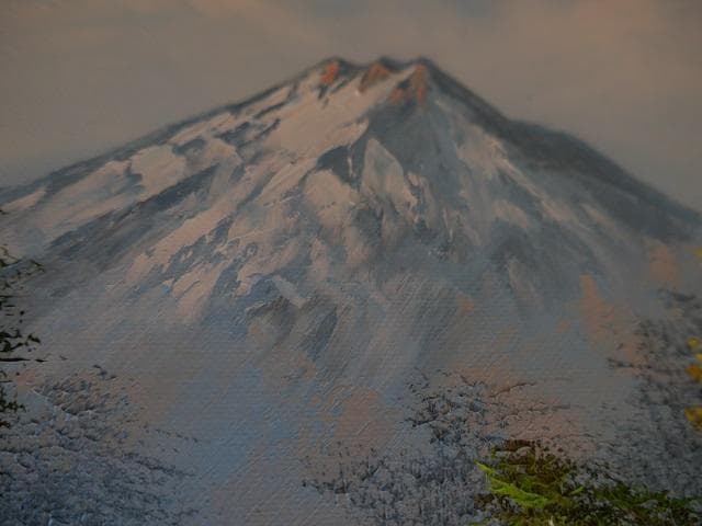 真作保証　佐合政　「有明山」　油絵　F４