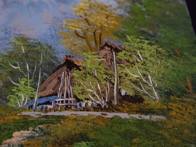 真作保証　佐合政　「有明山」　油絵　F４