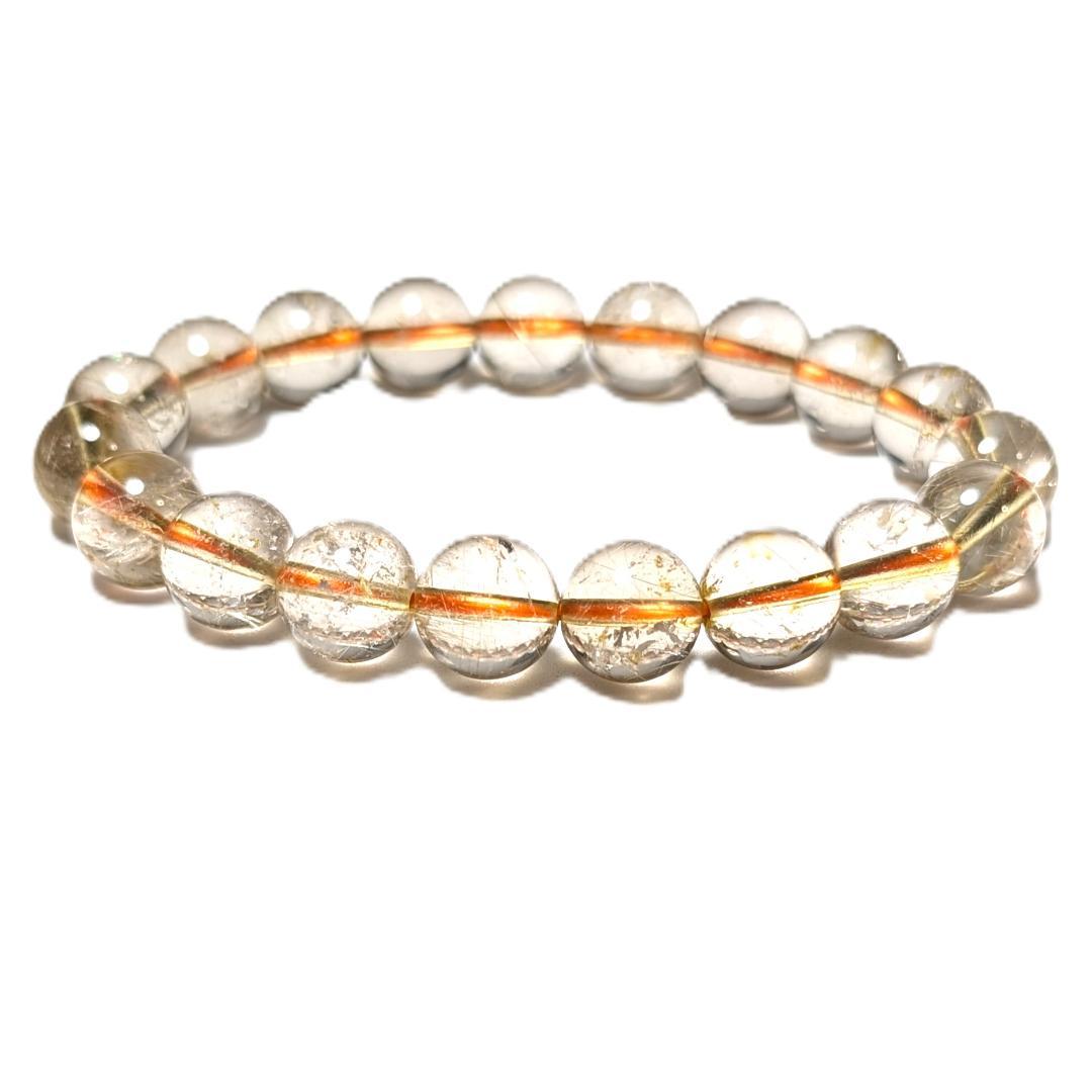 一点物 おすすめ ゴールドルチル ブレスレット 10ミリ 虹入り水晶 最強天然石