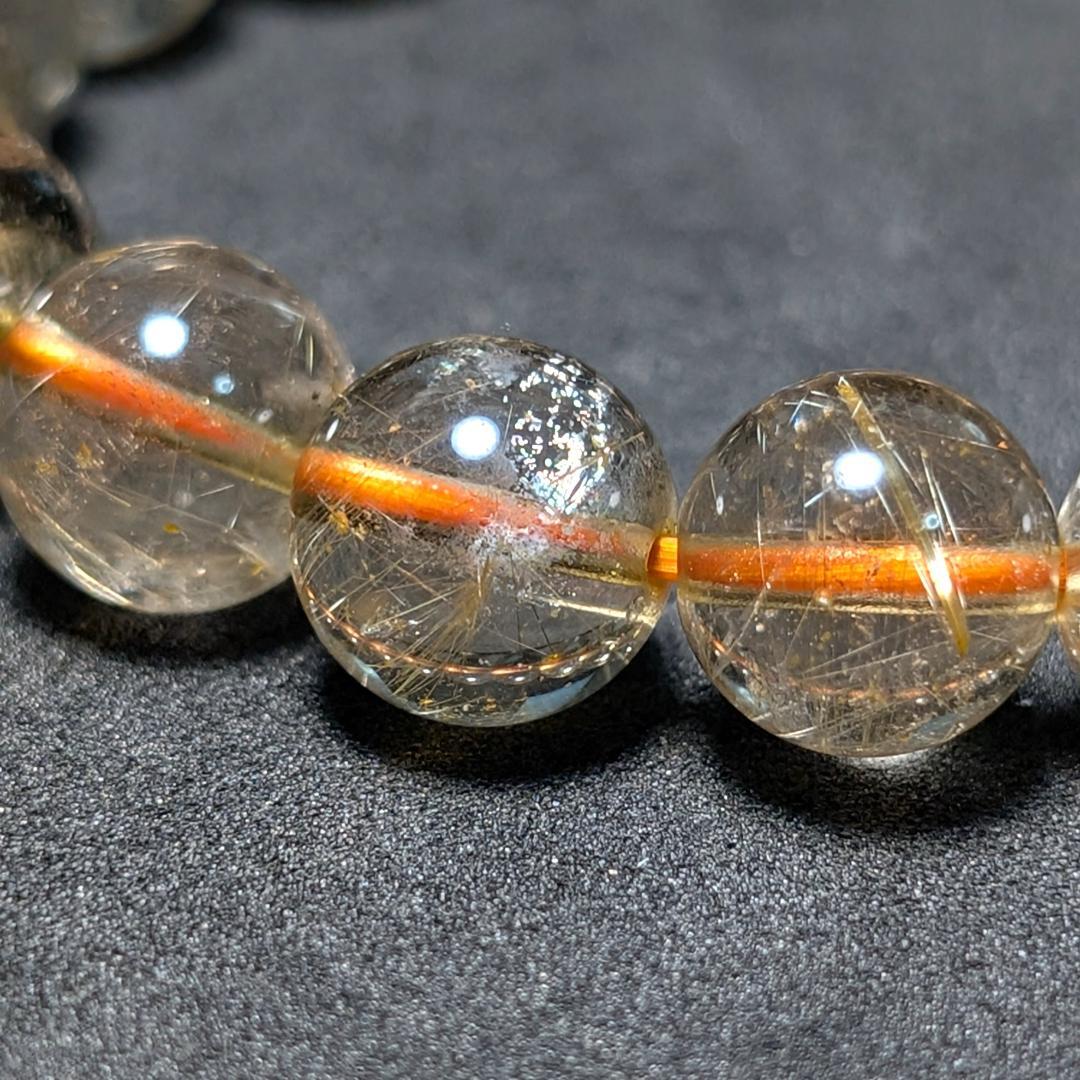 一点物 おすすめ ゴールドルチル ブレスレット 10ミリ 虹入り水晶 最強天然石