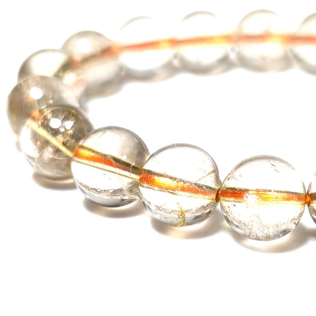 一点物 おすすめ ゴールドルチル ブレスレット 10ミリ 虹入り水晶 最強天然石