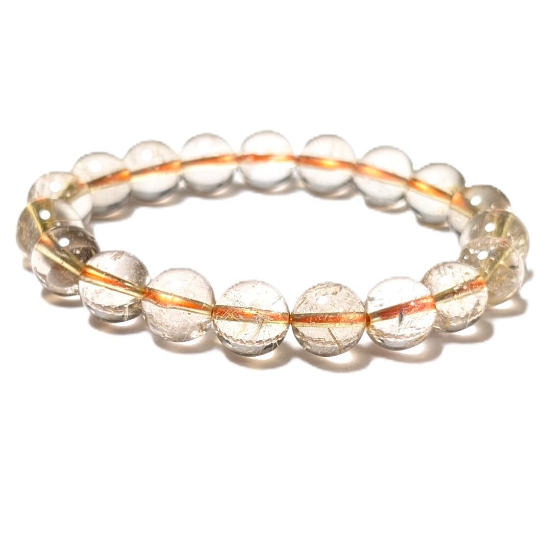 一点物 おすすめ ゴールドルチル ブレスレット 10ミリ 虹入り水晶 最強天然石