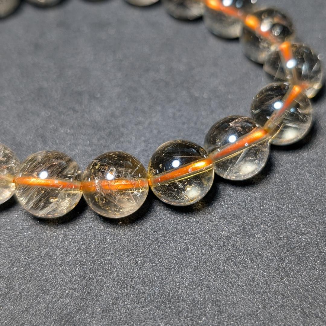 一点物 おすすめ ゴールドルチル ブレスレット 10ミリ 虹入り水晶 最強天然石