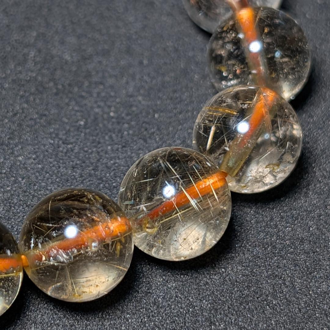 一点物 おすすめ ゴールドルチル ブレスレット 10ミリ 虹入り水晶 最強天然石