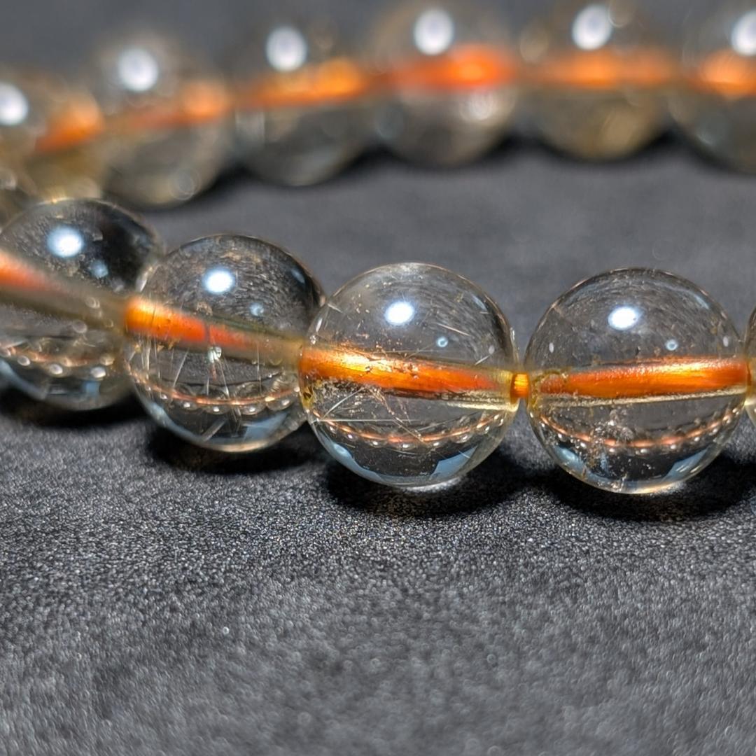 一点物 おすすめ ゴールドルチル ブレスレット 10ミリ 虹入り水晶 最強天然石