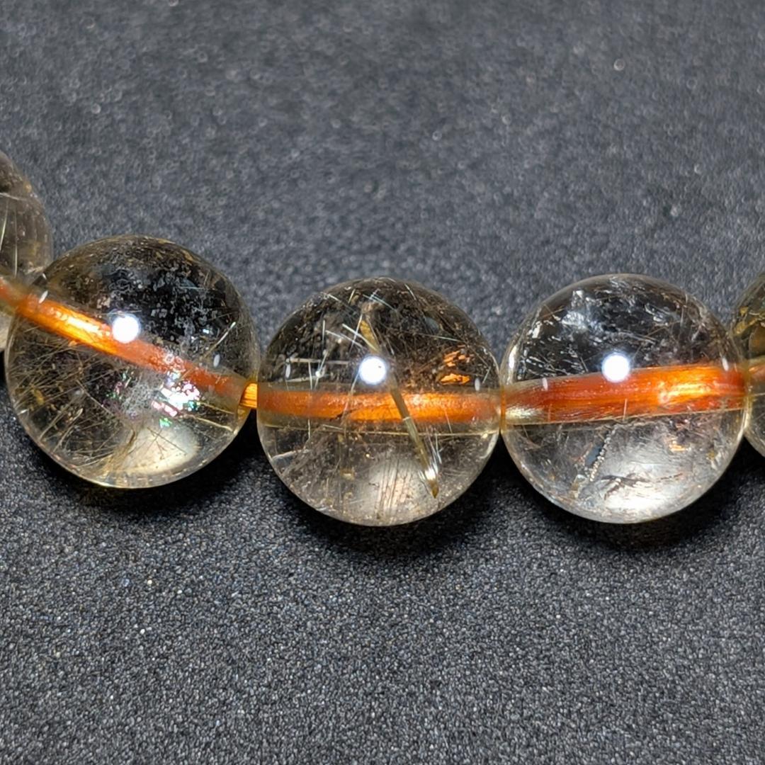 一点物 おすすめ ゴールドルチル ブレスレット 10ミリ 虹入り水晶 最強天然石