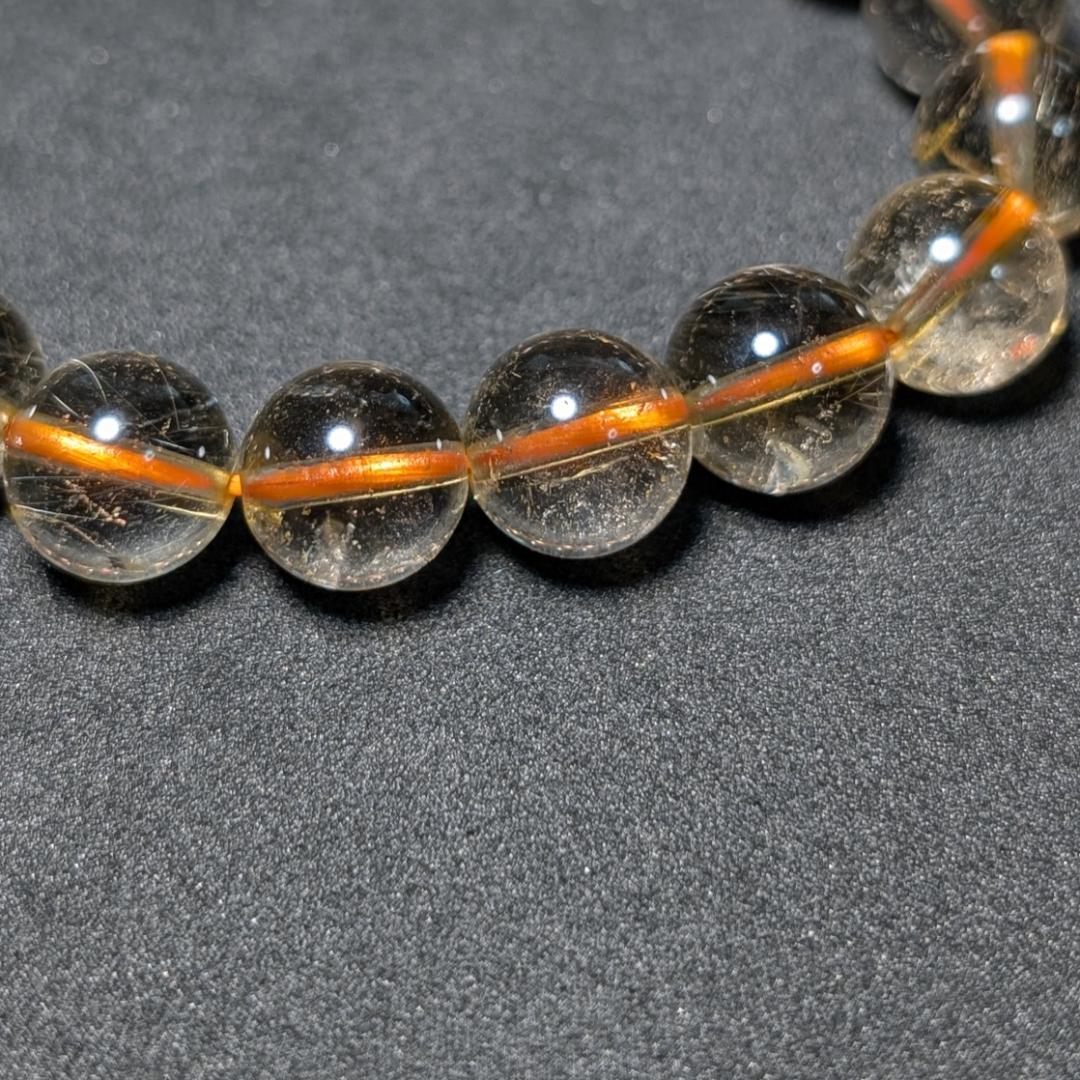 一点物 おすすめ ゴールドルチル ブレスレット 10ミリ 虹入り水晶 最強天然石