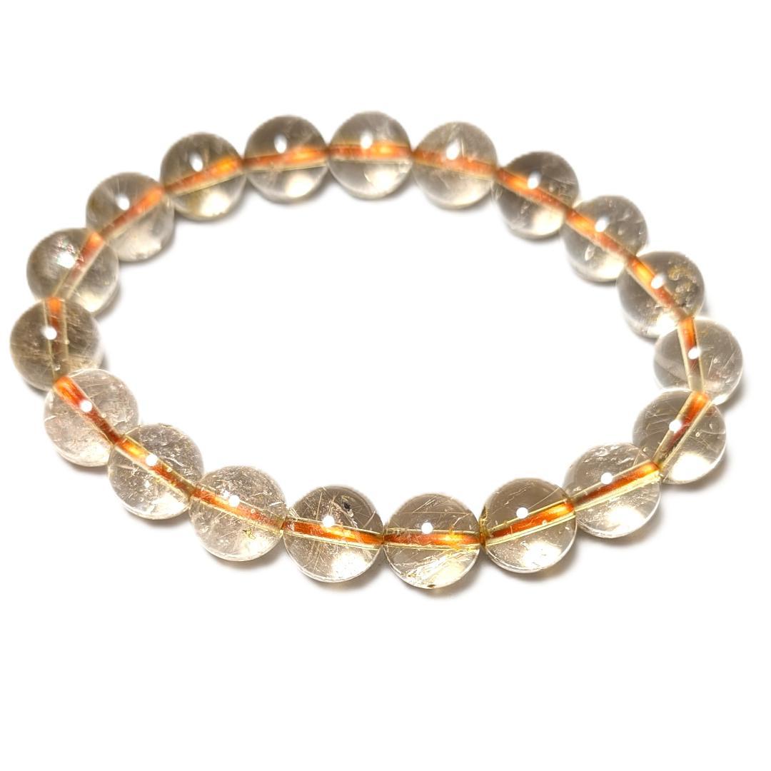 一点物 おすすめ ゴールドルチル ブレスレット 10ミリ 虹入り水晶 最強天然石