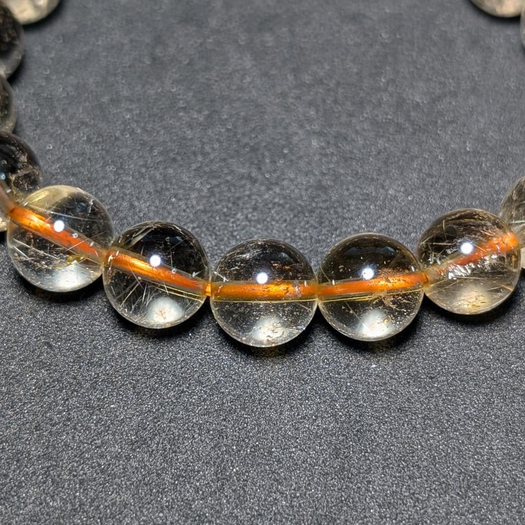 一点物 おすすめ ゴールドルチル ブレスレット 10ミリ 虹入り水晶 最強天然石