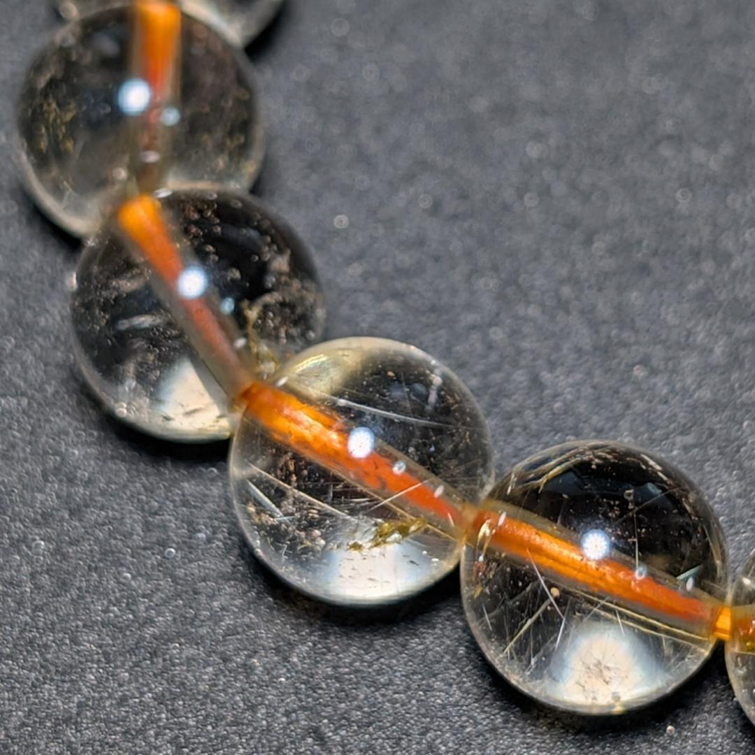 一点物 おすすめ ゴールドルチル ブレスレット 10ミリ 虹入り水晶 最強天然石