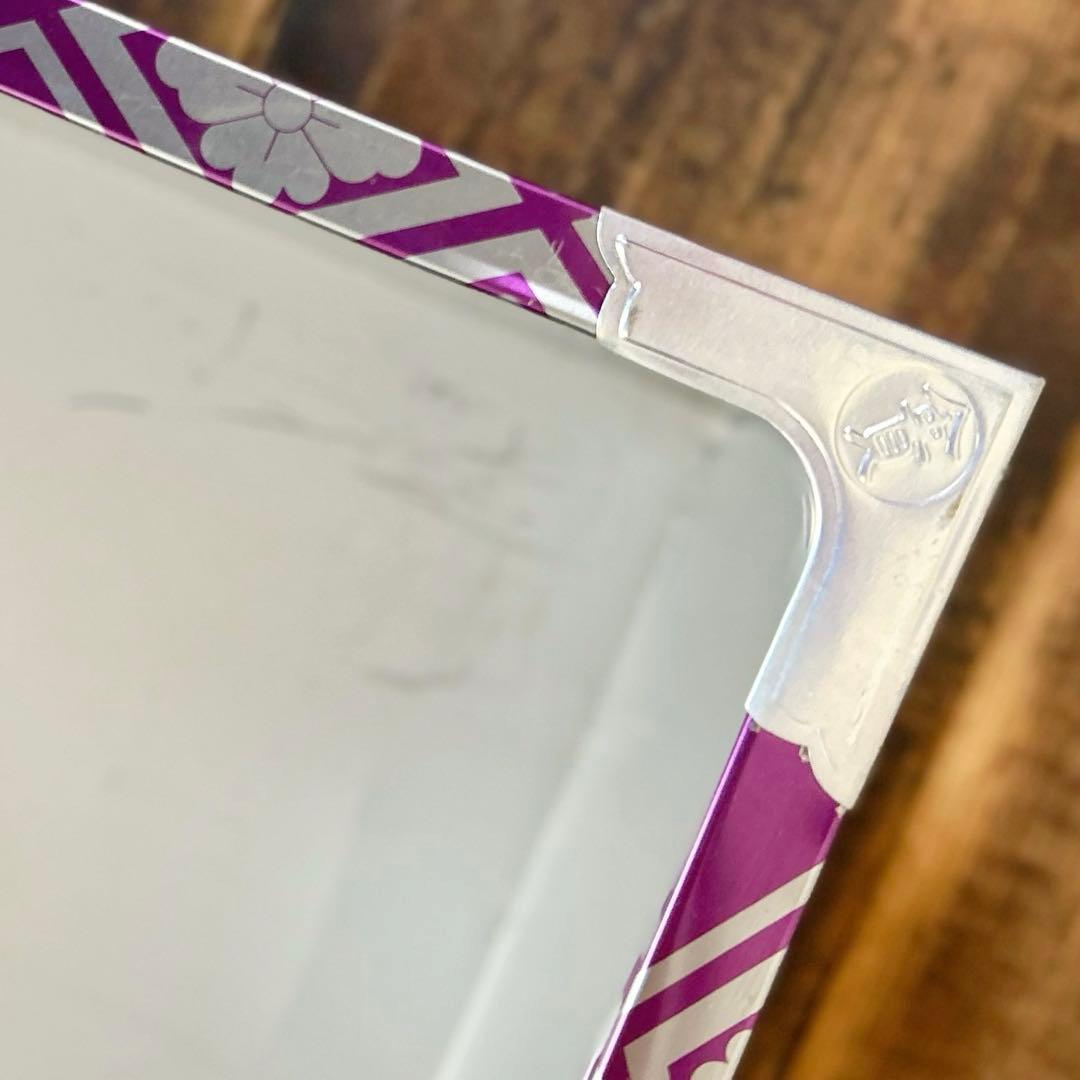 レア 美品 昭和 レトロ ブリキ 収納箱 2個セット 紫 菱柄 留め具付き