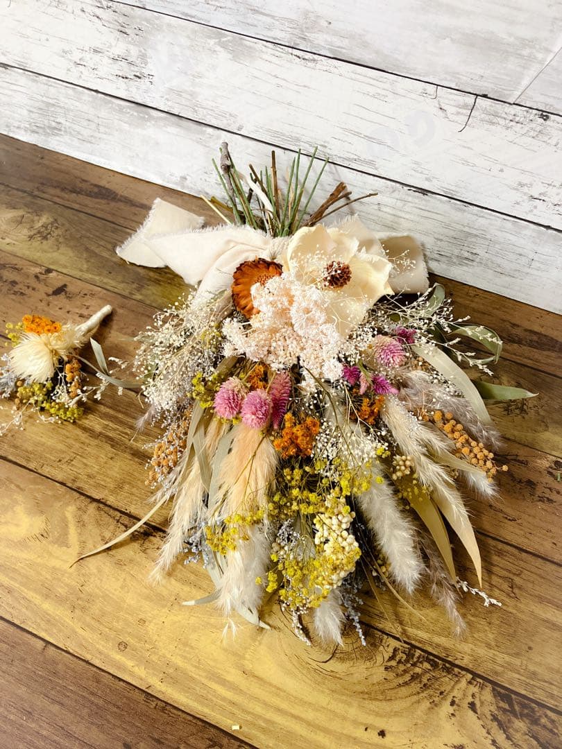 ドライフラワーブーケ スワッグ 花束 インテリア ナチュラル　ウェディングブーケ