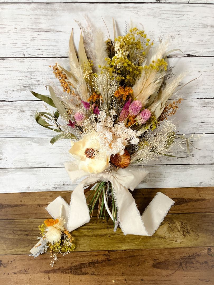 ドライフラワーブーケ スワッグ 花束 インテリア ナチュラル　ウェディングブーケ