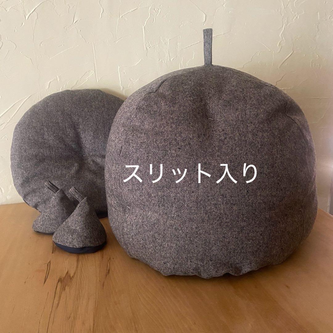 スリット入りグレーウールふかふか(保温調理)鍋保温カバー＋三角鍋つかみ