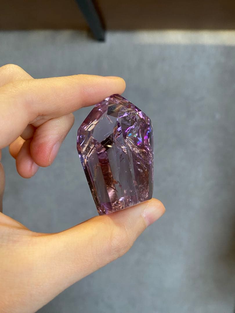 アメジスト　アメトリン　パワーストーン　置物 虹　高透明