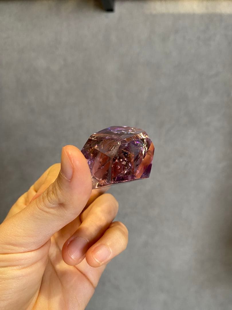 アメジスト　アメトリン　パワーストーン　置物 虹　高透明