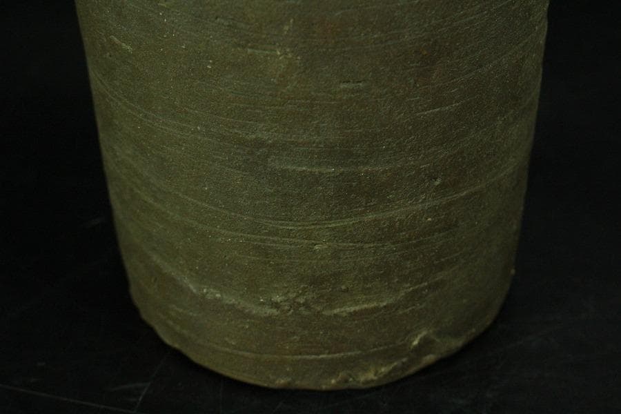 古美術 茶道具 南蛮写 花生 九郎 刻銘 高30.5cm(XA783)