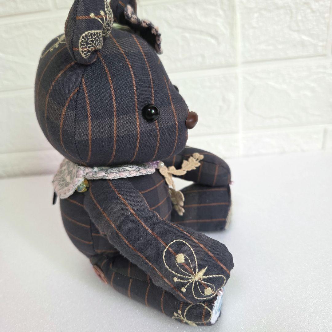 ハンドメイド　テディベア ぬいぐるみ　ミナペルホネン