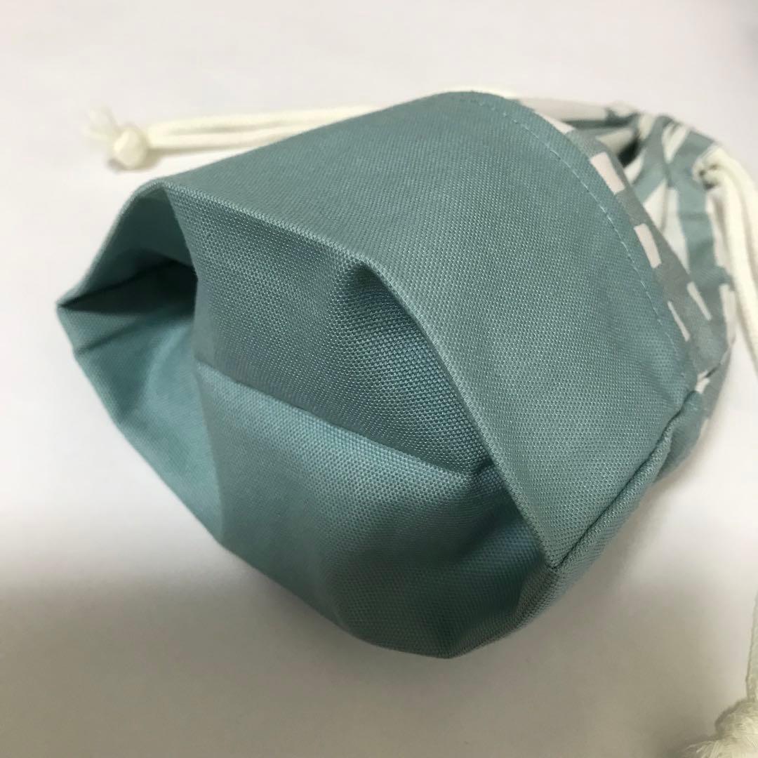 入園入学5点セット　北欧　くすみブルー　格子柄　ハンドメイド