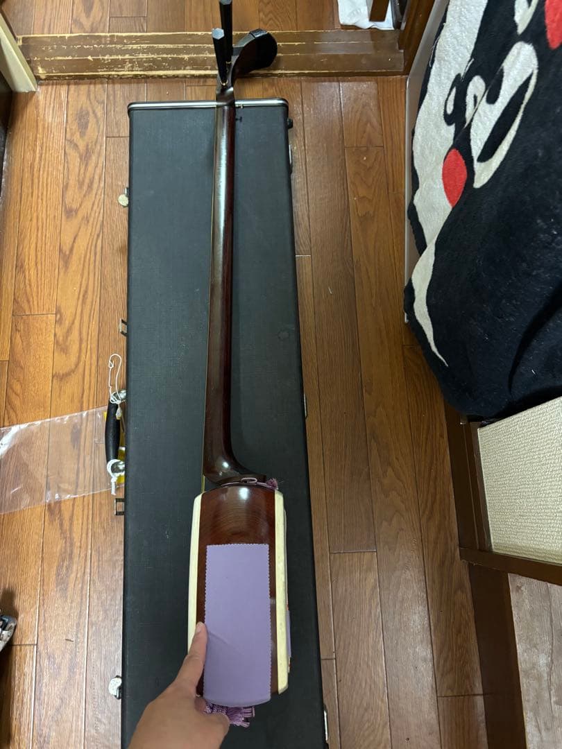 三味線 本体 青色 木製 3弦 ケース付き ×2