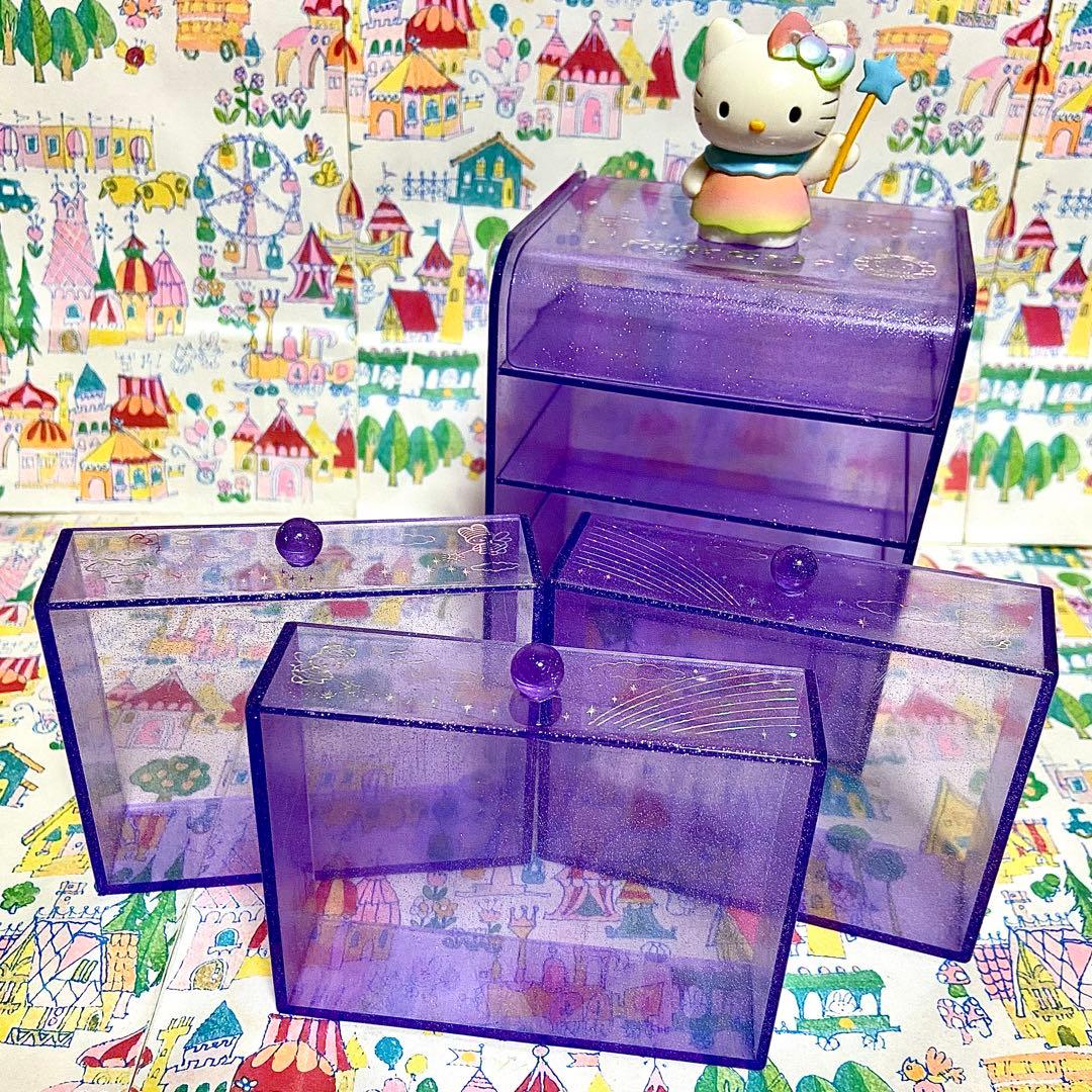 平成レトロ ハローキティ エンジェルキティちゃん ラメ プラチェスト 小物入れ