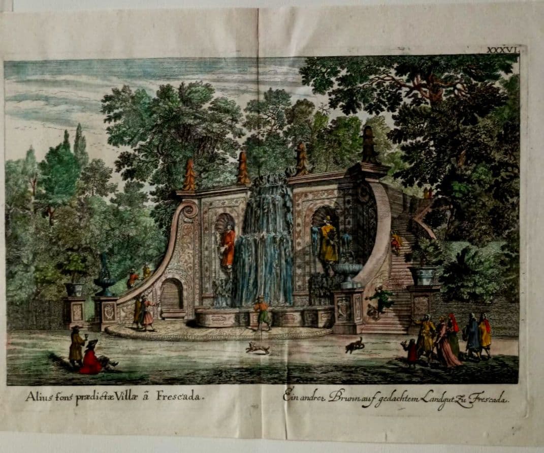 お値下げ　古典版画　1685年　FALDA 「Villa Frescada」