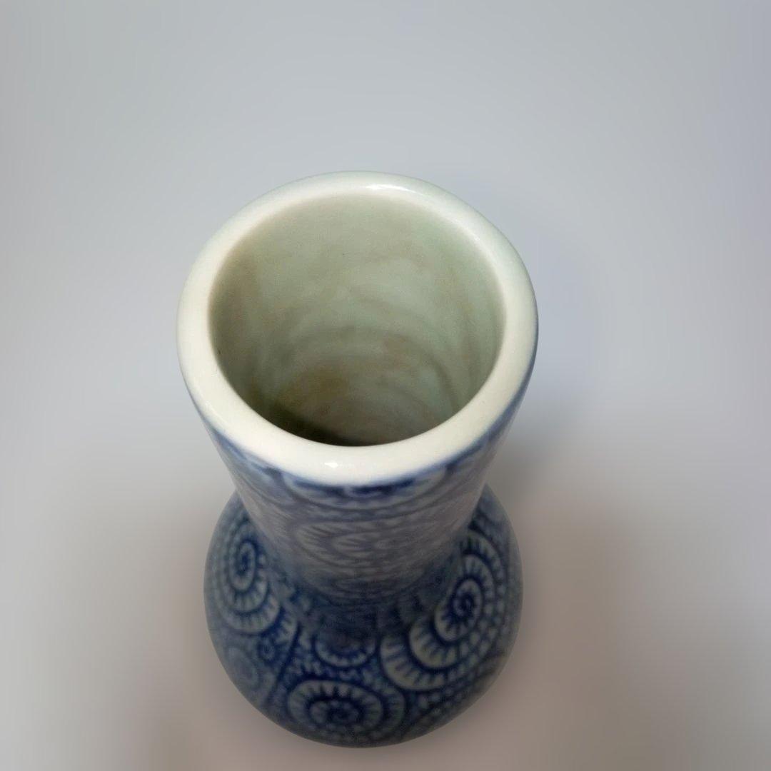 時代物　伊万里　唐草模様　杓立　花瓶　箱付き