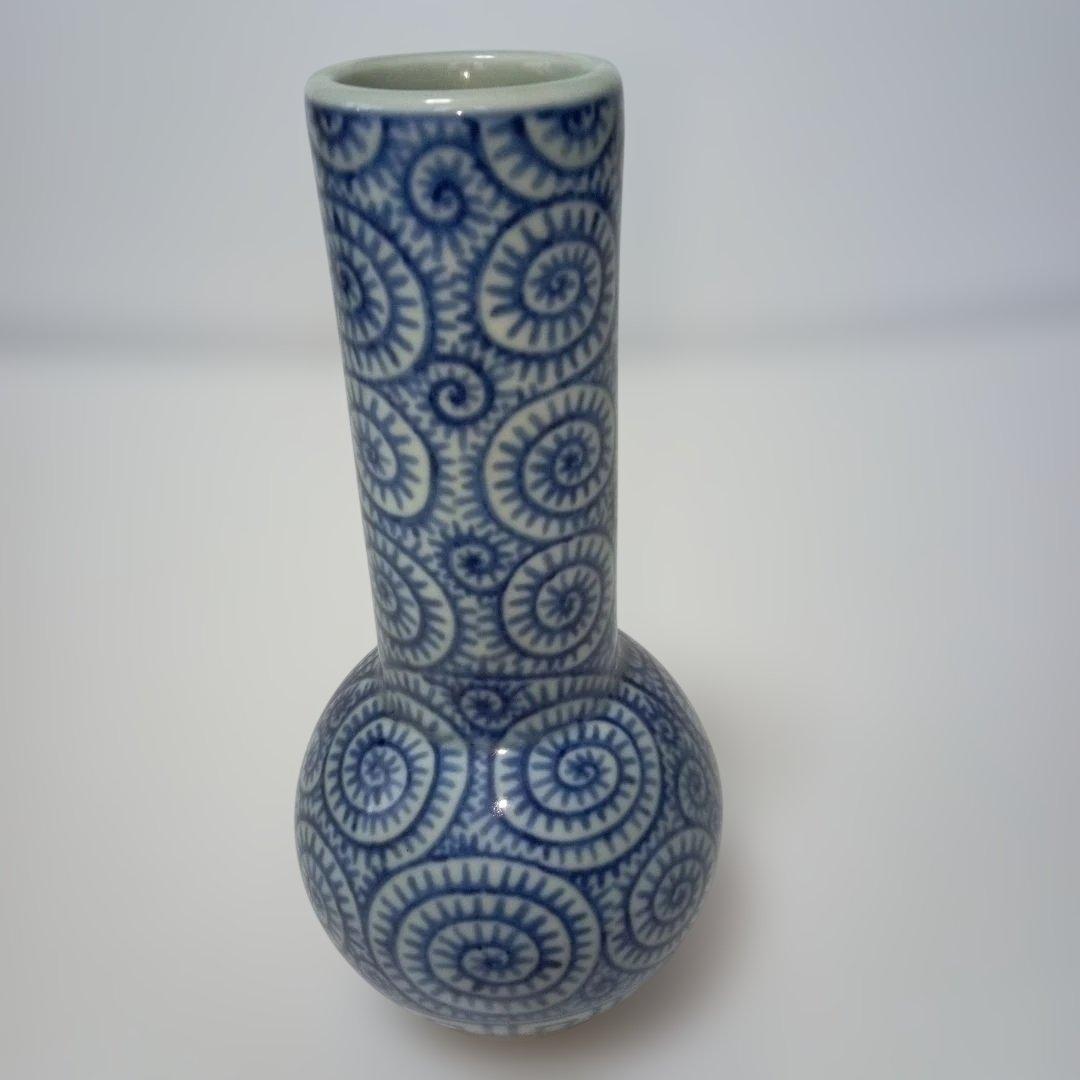 時代物　伊万里　唐草模様　杓立　花瓶　箱付き