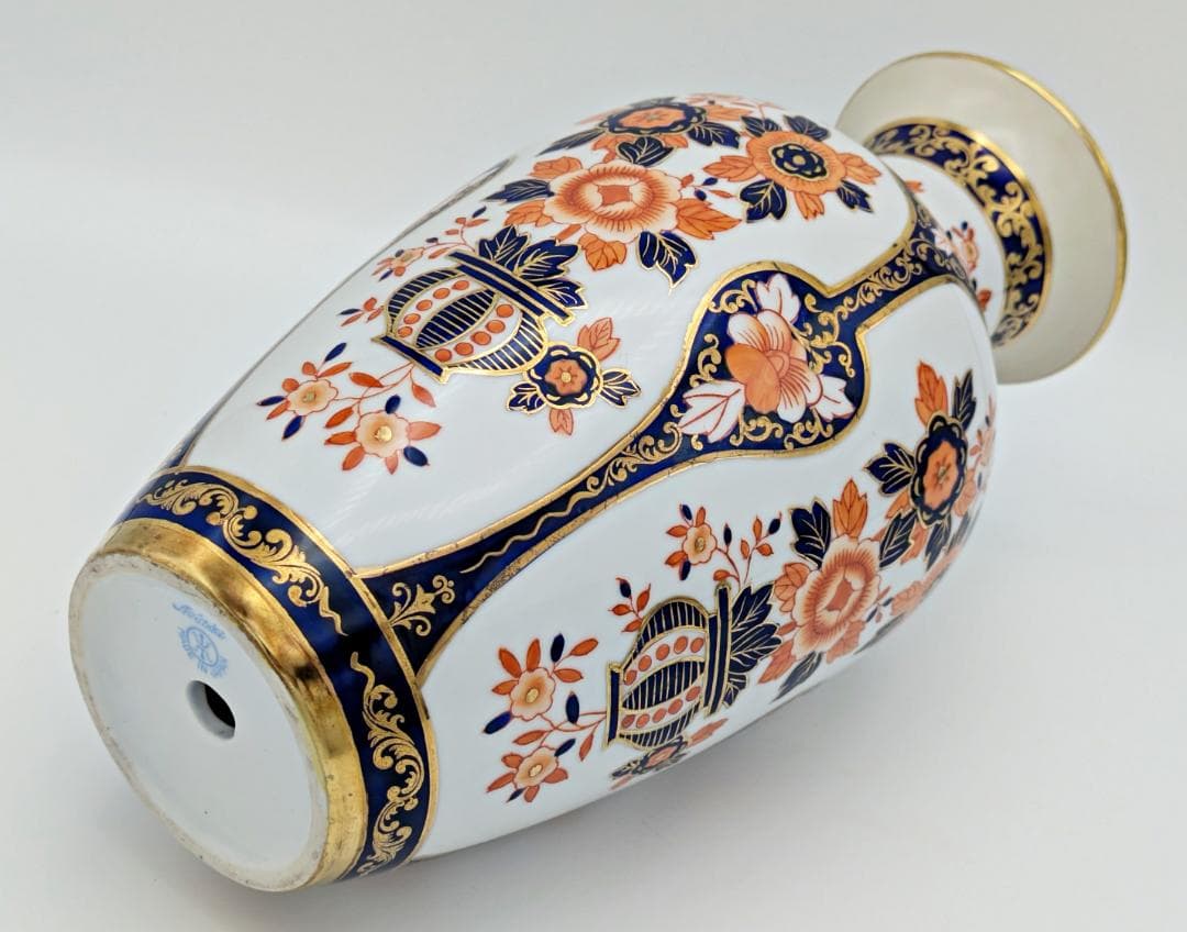 超希少 銘品 オールドノリタケ 金彩花図紋 伊万里 花瓶 英国向け輸出用 裏印