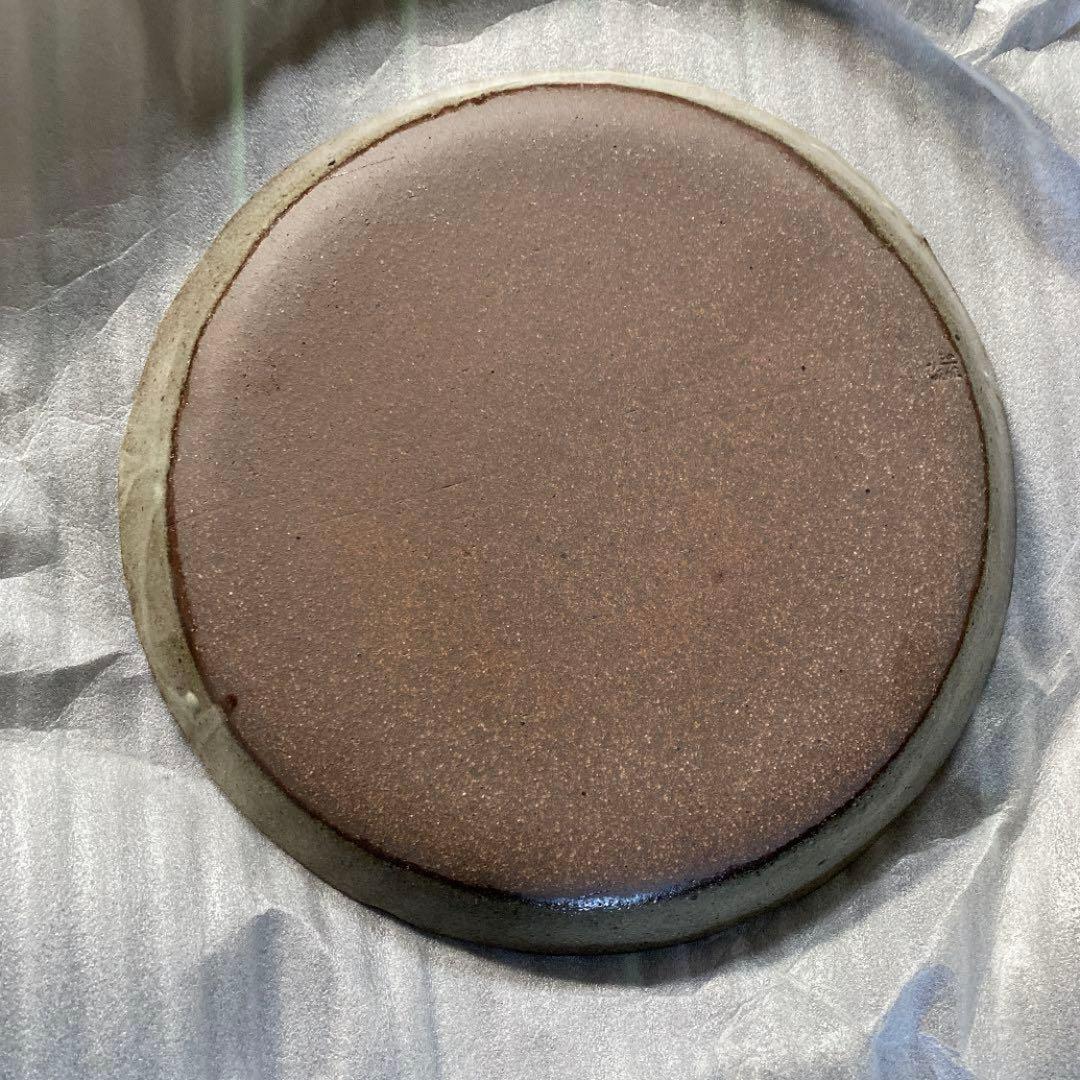 信楽焼 灰刷毛 30cm 大皿 白刷毛目 日本製 丸皿 和食器 焼き物 灰遊