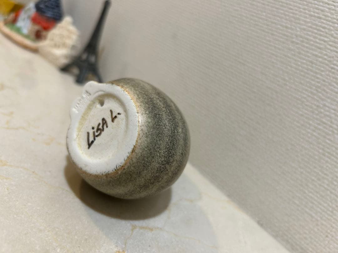 リサラーソン ミア　猫の陶器フィギュア 灰色のストライプ