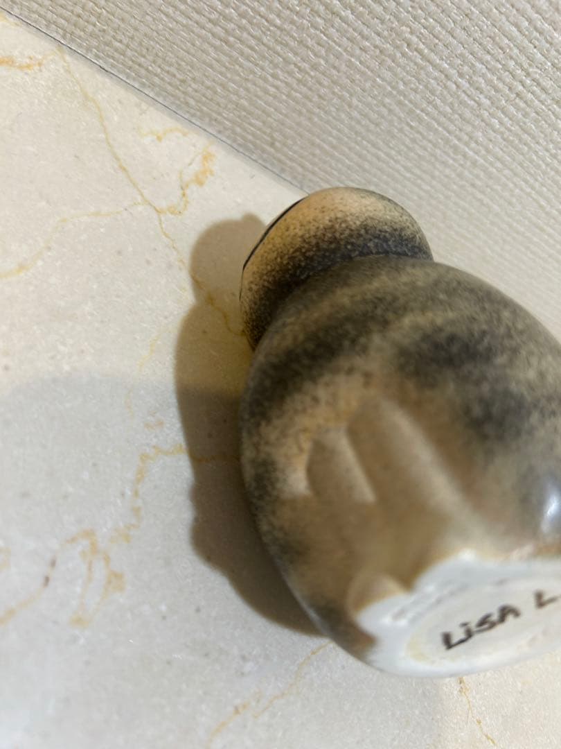 リサラーソン ミア　猫の陶器フィギュア 灰色のストライプ