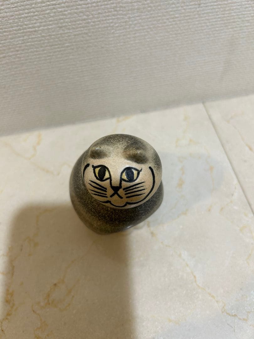 リサラーソン ミア　猫の陶器フィギュア 灰色のストライプ